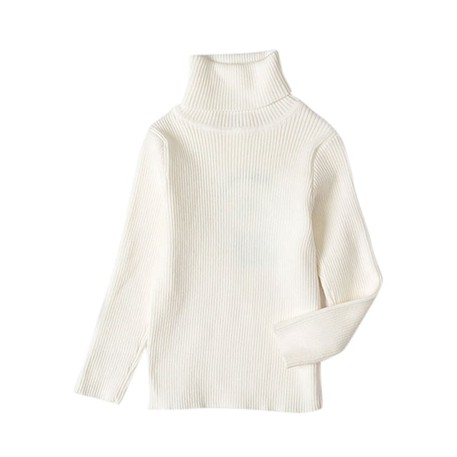 Chandail Col Roulé en Tricot pour Bébé Enfant Doux Solide Chaud Chandail Crochet