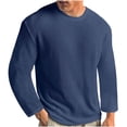 thumbnail image 1 of RXIRUCGD T-shirt Tricoté d'Été Uni à Col Rond à Manches Courtes pour Homme, Bleu Foncé, Taille : 4TG, 1 of 5