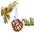 thumbnail image 3 of Bangcool Parrot Cage Toy Hanging Colorful Bird Perch Swing Parrot Chew Toy for Christmas, 3 of 10