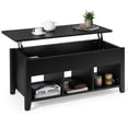 thumbnail image 1 of Gymax Table Basse à Plateau Relevable avec Compartiment de Rangement et Tablette Mobilier de Salon Noir, 1 of 10