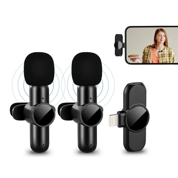Toytexx Wireless Lavalier Microphone with Lightning Receiver for iPhone/iPad-2-Pack