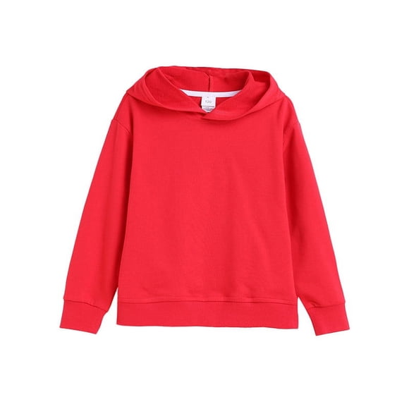 Milgrthf Baby Girl Boy Sweatshirts Toddler Trendy Solid Color Ruffle Crew Neck Long Sleeve Pullovers Child Loose Top Red 11-12 Years