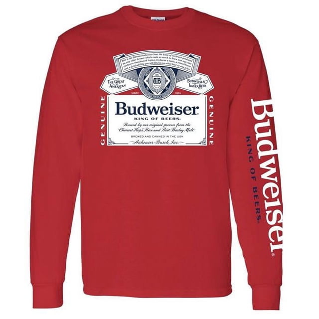 Budweiser 809686-medium Budweiser Sleeve Print Long Sleeve Shirt - Medium
