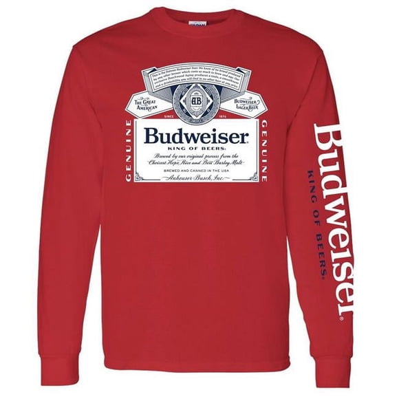 Budweiser 809686-medium Budweiser Sleeve Print Long Sleeve Shirt - Medium