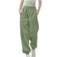 thumbnail image 3 of Girls Linen Pants Pants for Gymnastics Girls Medium And Large Children Casual Girls Solid Color Drawstring Sweatpants, 3 of 6