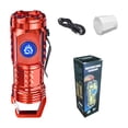thumbnail image 3 of Meitianfacai Flashlight Bright Rechargeable Ultra-bright Small Portable Outdoor Lighting Shooting Household Mini Three-eye Small Steel 2pc, 3 of 4