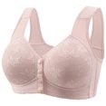 thumbnail image 1 of Lenpel Front Closure Bras for Women Wireless Lace Full Coverage Plus Size Pus up Bras Supportive Everyday Bralettes(Gray,Medium), 1 of 4