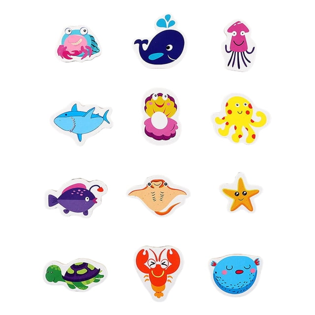 Fridge Magnets for Kids, 20 Pieces 3D Animal Refrigerator Magnets Set for Toddlers, Educational Learning Toy for Whiteboard, Full Back PVC Magnetic Animals