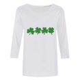 thumbnail image 4 of T-Shirt Imprimé pour Dames, Col Rond, Manches Trois-Quarts, Manches 3/4, Coupe Ample, 4 of 6