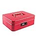 thumbnail image 3 of KYODOLED Large Cash Box with Combination Lock Safe Metal Money Box with Money Tray for Security Lock Box 9.84"x 7.87"x 3.54" Red Large, 3 of 4