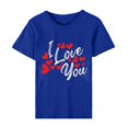 thumbnail image 4 of Pisexur T-shirt de la Saint-Valentin pour Femmes, Imprimé Amour, Manches Courtes, Col Rond, 4 of 5