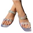 thumbnail image 4 of BADHUD Women's Flat Sandals Flat Slide Sandals with Rhinestone Open Toe Slide Sandals Comfort Casual Walking Sandals, 4 of 5