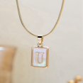 thumbnail image 3 of WIFKLSIIPG Collier Initial 26 Forme Carrée Lumineuse Collier Chaîne Alphabet 26 Collier Initial Alphabet Lumineux Or pour Femmes Filles, 3 of 4