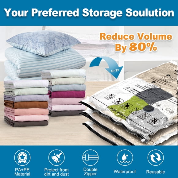 Cubepoint 20 Pack Vacuum Storage Bags Space Saver Bags (4 Jumbo/4 Large/4 Medium/4 Small/4 Roll) Compression for Comforters and Blankets Sealer Clothes Storage