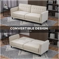 thumbnail image 4 of HOMCOM Modern Convertible Sofa Bed, Folding Futon Bed Couch, Beige, 4 of 10