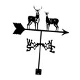 thumbnail image 1 of DOLITY Metal Wind Vane Wind Direction Indicator Farm Barn Garage Weather Vane Mount With Elks 35cm, 1 of 9