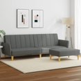 thumbnail image 1 of vidaXL 2-Seater Sofa Bed with Footstool Dark Grey Fabric, 1 of 5