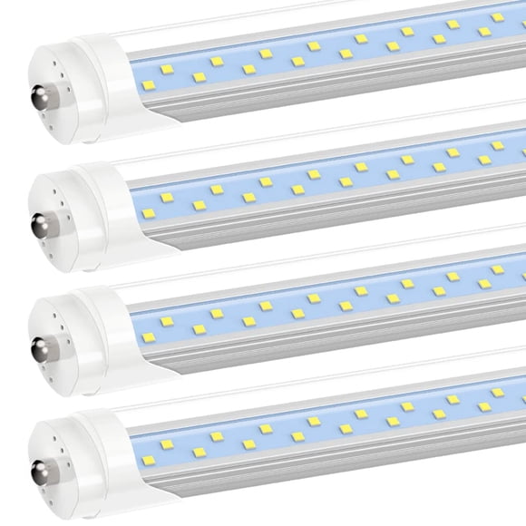 JESLED 8FT LED Bulb, 8 Foot 50W Single Pin FA8 LED Tube Lights, Clear Cover, 5000K Daylight, 6000 Lumens 130w Equivalent, T8 T10 T12 96" Fluorescent Replacement for Shop Garage Li