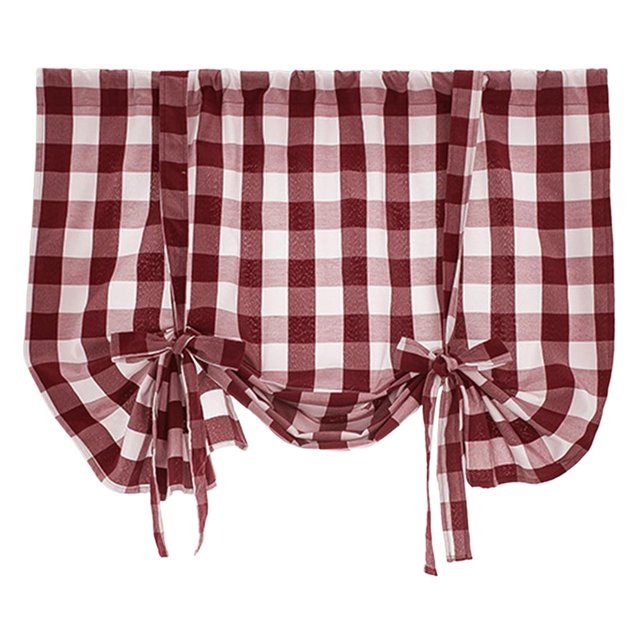 GUOOL Rideau à Carreaux Buffalo à Nouer Rideaux à Nouer pour Vichy Stores à Nouer Rouge 116x160 cm