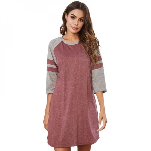Chemise de Nuit Chemise Femme Coton Chemise de Nuit pour Dormir Vêtement de Nuit Manches Courtes Imprimé Mignon Chemises de Sommeil P-TTG