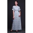 thumbnail image 2 of Bimba Robe Longue en Rayonne à Feuilles de Bleuet pour Femmes, Boho, Plage, Cocktail, Fête, Robe Fendue Maxi - Grande, 2 of 6