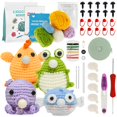 thumbnail image 3 of Crochet Kit for Beginners Crochet Knitting Kit DIY Crochet Craft Kit Adorable Doll Chick Frog Octopus Starter Pack, 3 of 12
