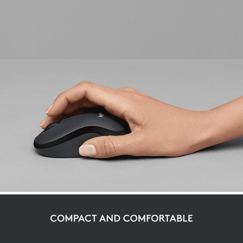 Logitech Silent Wireless Ambidextrous Mouse with USB Receiver Black