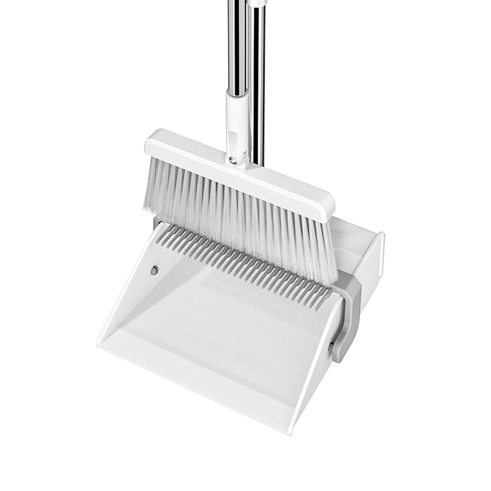 Stand Up Dustpan and Broom Set, Long Handle Broom with Dust Pan for Home Kitchen Office Hall Floor