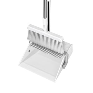 Stand Up Dustpan and Broom Set, Long Handle Broom with Dust Pan for Home Kitchen Office Hall Floor