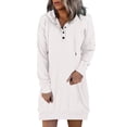 thumbnail image 1 of Gspmoly Robe d'Été, et Robe d'Hiver à Manches Longues pour Femmes à Capuche Unie Robe Décontractée Robes de Cocktail Offres Prime, 1 of 5