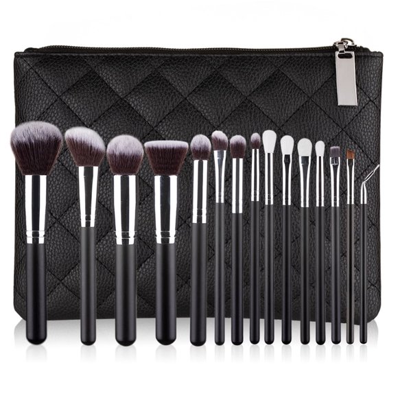 15pcs Makeup Brushes Set Eye Shadow Brushes Concealer Brushes Wooden Handle Makeup Brushes With Storage Bag