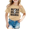 thumbnail image 1 of T-Shirts d'Été pour Filles, Imprimé Lettres, Manches Courtes, Basiques, Col Rond, Sport, Taille 5-6T, 1 of 4