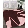 thumbnail image 3 of Ahgly Company Tapis d'Intérieur Lavable en Machine Carré Transitionnel Brun Chocolat, 5 Pieds Carré, 3 of 7