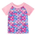 thumbnail image 3 of Girls Rash Guard 2-Piece Swimwear Fish Scale Pattern Swimwear Upf 50+ Uv for 4-12Y, 3 of 6
