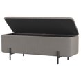 thumbnail image 3 of Modern Fabric & Metal Storage Ottoman Bench - Warm Grey & Black, 3 of 8