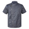 thumbnail image 2 of Aislor Unisex Short Sleeve/Long Sleeve Chef Coat Jacket Kitchen Uniform Restaurant Hotel Cook Jacket Gray Short Sleeve 3XL, 2 of 7