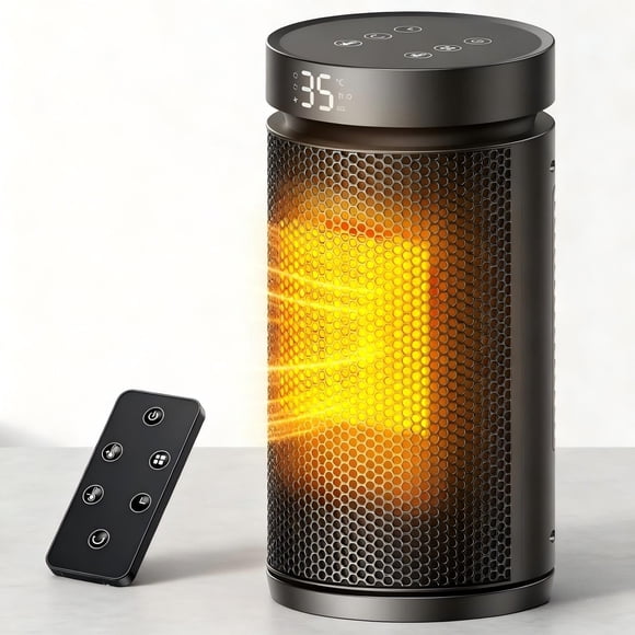 Birdeem 1500W Ceramic Space Heater with Fan,2-In-1 Portable Electric Heater with 75° Oscillation,Thermostat,Eco Mode,Overheat and Tip-Over Protection for Home Office Indoor Use