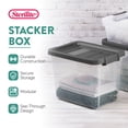 thumbnail image 2 of Sterilite 30 Qt Clear Plastic Storage Container Bin w/ Latch Lid, 18 Pack, 2 of 10