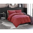 thumbnail image 1 of Mocassi 3-Piece Duvet Cover Set, 1800 Thread Count, Button Closure, Solid Color - Cooling, Breathable Material- Wrinkle, Fade, Stain Resistant, King/California King, Burgundy, 1 of 5