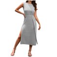 thumbnail image 2 of Gspmoly Robes pour Femmes, Robe Chandail en Tricot Sans Manches à Col Montant pour Femmes, Robe Débardeur Maxi, Robes Habillées pour Femmes jusqu'à 65 % de Rabais, 2 of 6
