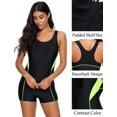 thumbnail image 3 of BeautyIn Women's Boyleg One Piece Swimsuit Racerback Unitard Swimming Suits, 3 of 7