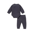 thumbnail image 4 of Gupgi Ensemble 2 Pcs pour Tout-Petit, Barboteuse à Manches Longues à Col Henley + Pantalon Décontracté, 4 of 8