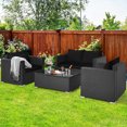 thumbnail image 1 of Costway Ensemble de Meubles de Patio en Rotin 4 Pcs avec Canapé, Chaise, Table Basse Noir, 1 of 9