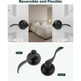 thumbnail image 4 of Interior Privacy Door Handle with Lock Matte Door Lever for Bathroom and Bedroom Wave Style Door Handle Indoor Matte Reversible Keyless Turn Lock, 4 of 7