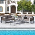 thumbnail image 4 of Gymax Outdoor Rectangle Coffee Table Aluminum Side Table w/ Tempered Glass Tabletop, 4 of 6