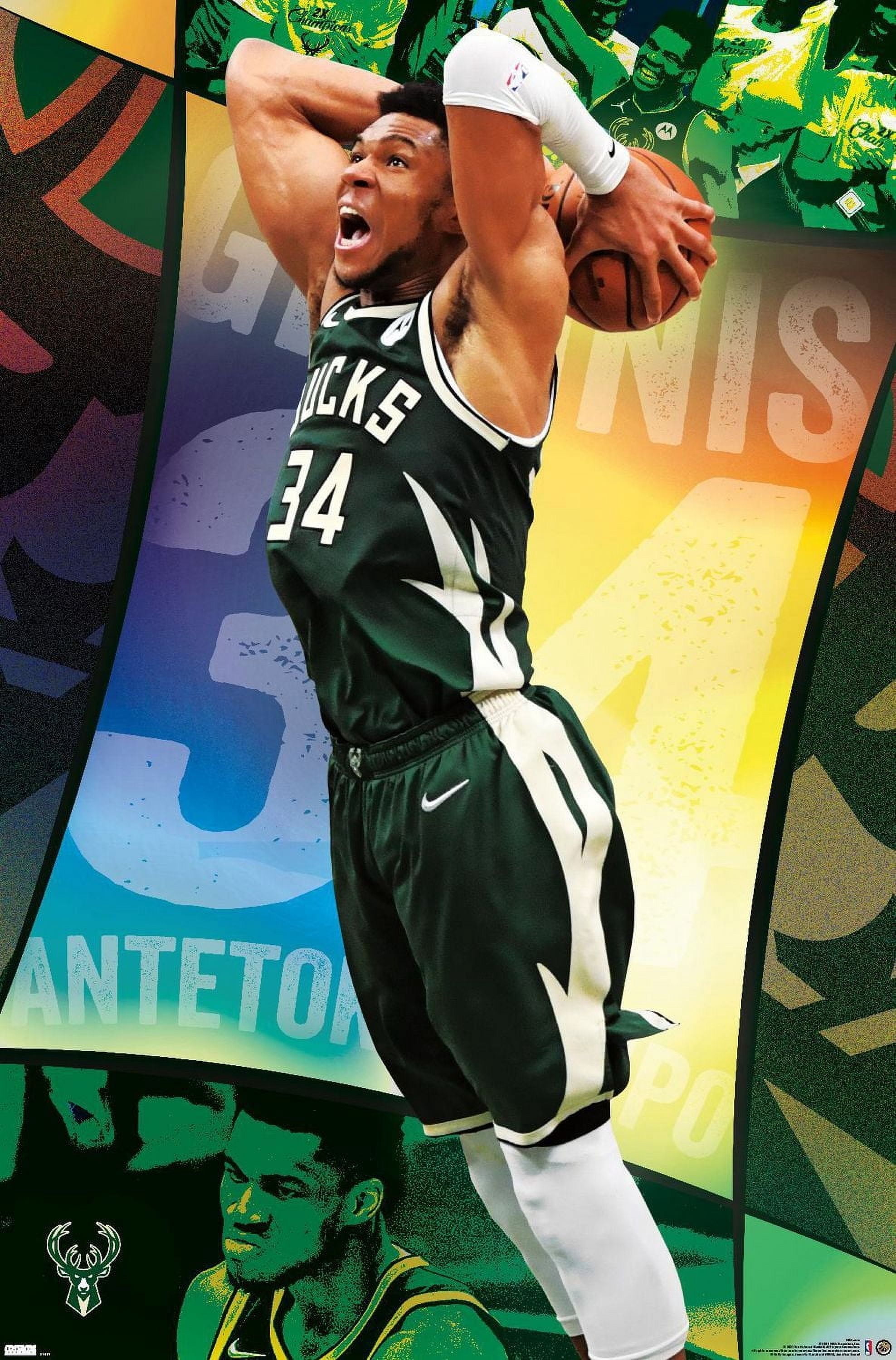 NBA Milwaukee Bucks - Giannis Antetokounmpo 21 Wall Poster, 22.375" x 34"