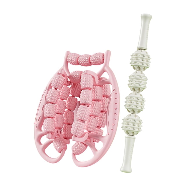 Siruishop 2 Pcs Rouleau Relaxant pour Fascia, Masseurs, Relaxant Musculaire pour Coude et Mains, Rose