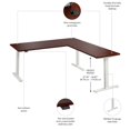 thumbnail image 2 of Scranton & Co Engineered Wood 72W L-Shaped Standing Desk in Hansen Cherry, 2 of 7