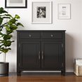 thumbnail image 2 of Connaught Armoire de Rangement d'Entrée Traditionnelle en Bois Massif de 40 Pouces de Large, Noire, 2 of 7