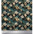 thumbnail image 1 of Soimoi Viscose Chiffon Fabric Monstera Leaf & Floral Print Fabric by The Yard 42 Inch Wide, 1 of 5